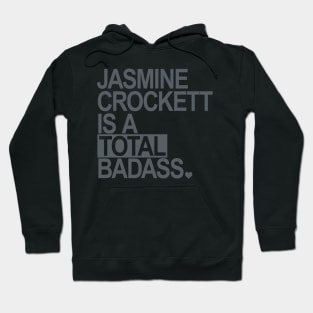 Jasmine Crockett is a total badass - gray box Hoodie